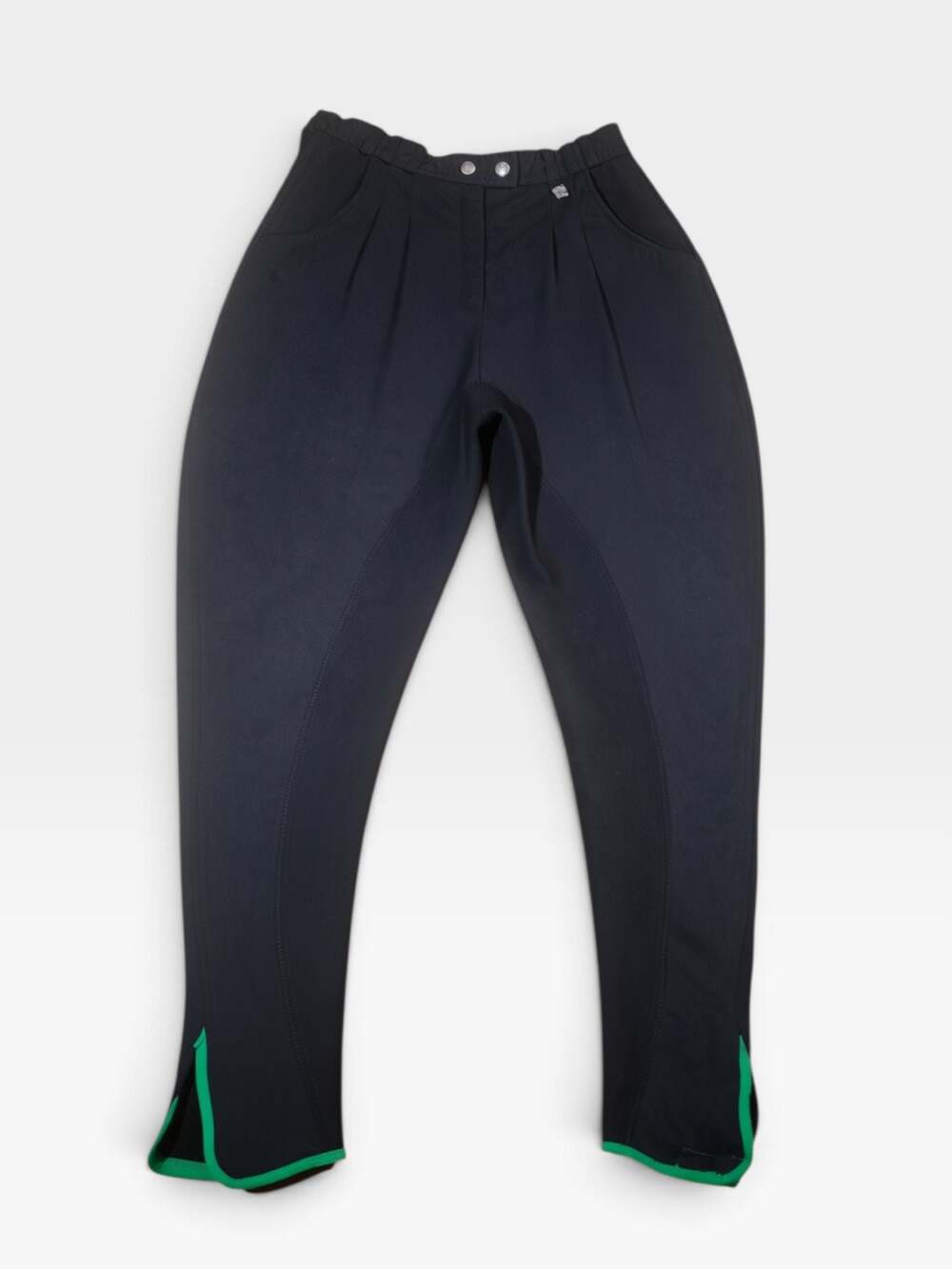 Cavallo Schoeller Prestige Equestrian Riding Breeches Jodhpurs Black Green Trim